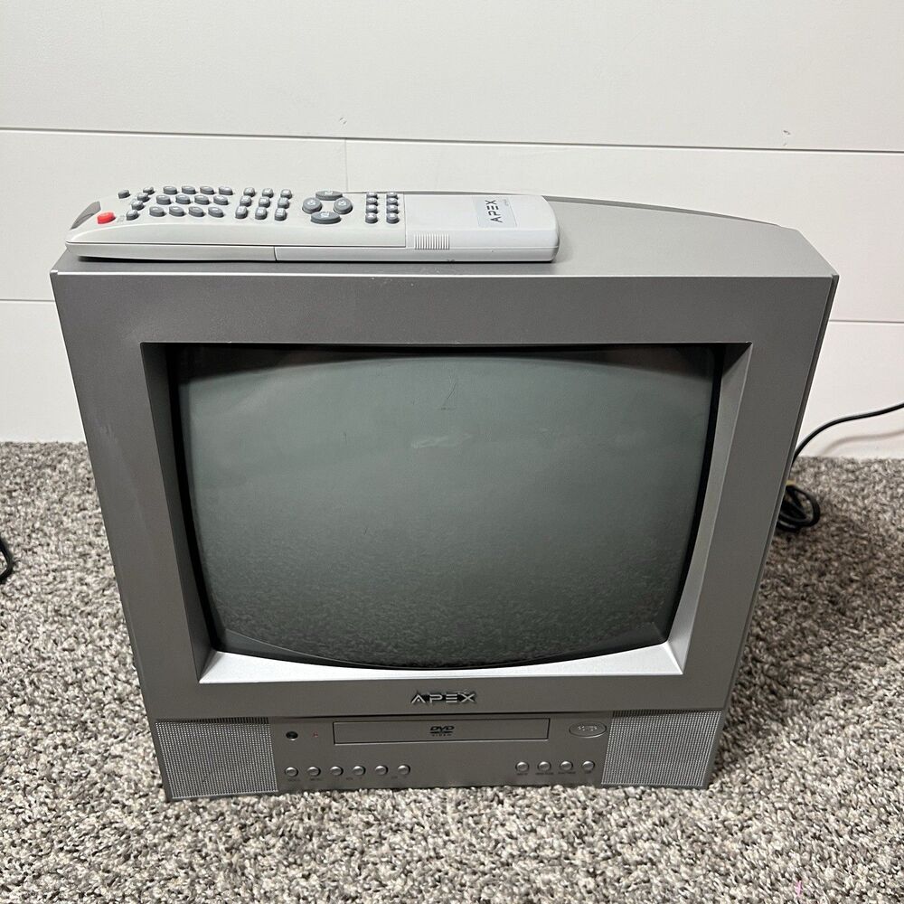 Apex AT1314DV 13" Crt Tv Dvd Combo Color Television Tested AV Input And Remote